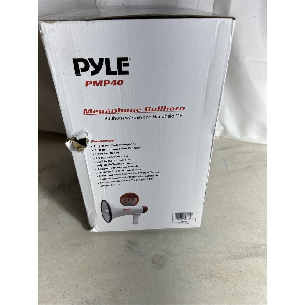 Pyle Professional Megaphone w/Siren & Handheld Mic PMP40 - Picture 5 of 5
